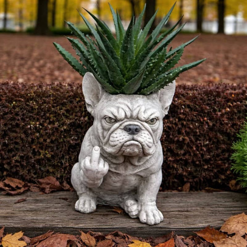 GRUMPY DOG PLANTER