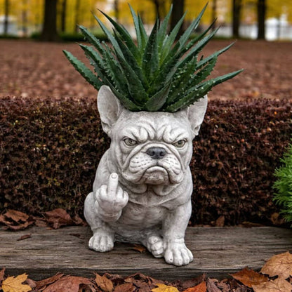 GRUMPY DOG PLANTER