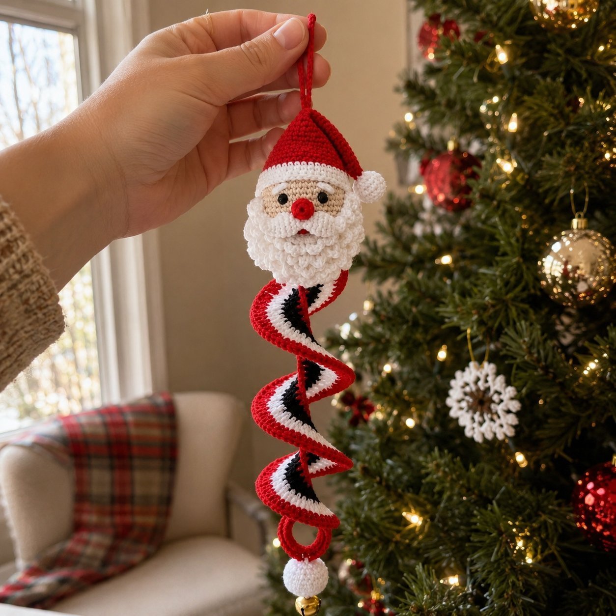 Crochet Christmas Spiral Ornament DIY Kit