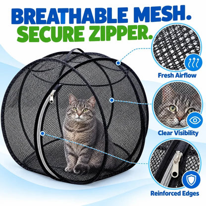 🐱 RollyCat 360° Mesh Cat Playpen – Spacious, Breathable & Secure Outdoor Play Space for Cats
