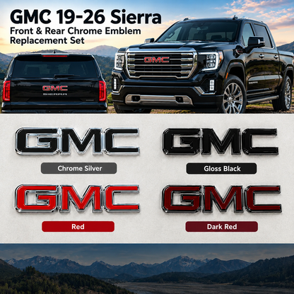 New GMC Grille & Tailgate Emblem Replacement Badge Fits 19-26 Sierra