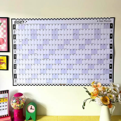 📅✨ 2027 Extra-Large Full Year Wall Planner – 90 × 60 cm | 140gsm Thick Matte Paper | 12-Month Year-at-a-Glance Calendar🏃