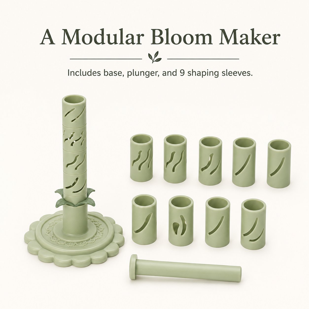 Modular Clay Bloom Maker with 9 Shaping Sleeves – DIY Flower Forming Tool