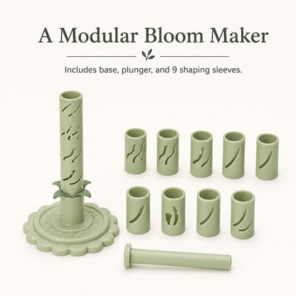 Modular Clay Bloom Maker with 9 Shaping Sleeves – DIY Flower Forming Tool
