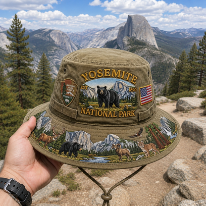 🇺🇸 Last Day Promo: 49% OFF 🐻 -Yosemite National Park Adventure Boonie Hat