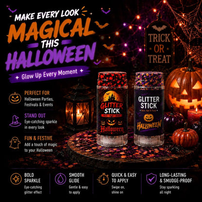 🔥Buy 1 Get 1 Free🎃Halloween Glitter Stick for Face, Hair & Body, Sparkle Makeup Accessory , Festive Party Look for Halloween Events, Festivals & Celebrations