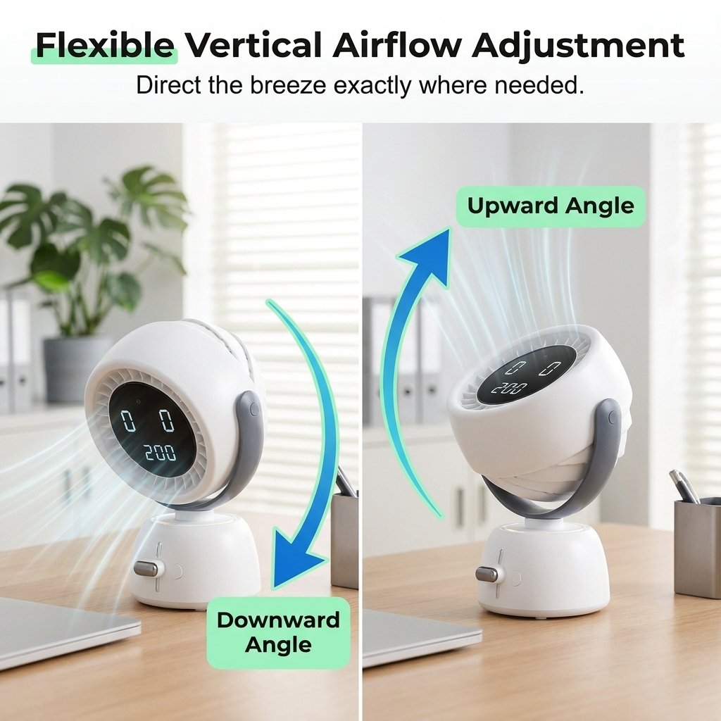 AI Face-Tracking Desktop Fan – Energy-Efficient Cooling