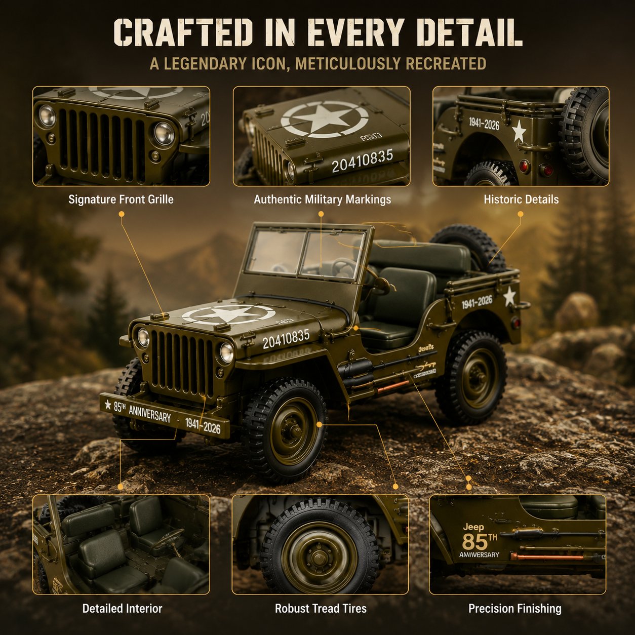 🗺️Classic Vintage Off‐Road Replica | A Treasured Keepsake For Every Car Lover
