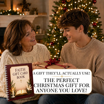 ✝️FAITH GIFT CARD BOOK📚 14 Themed Pages, Hardcover & Durability Line