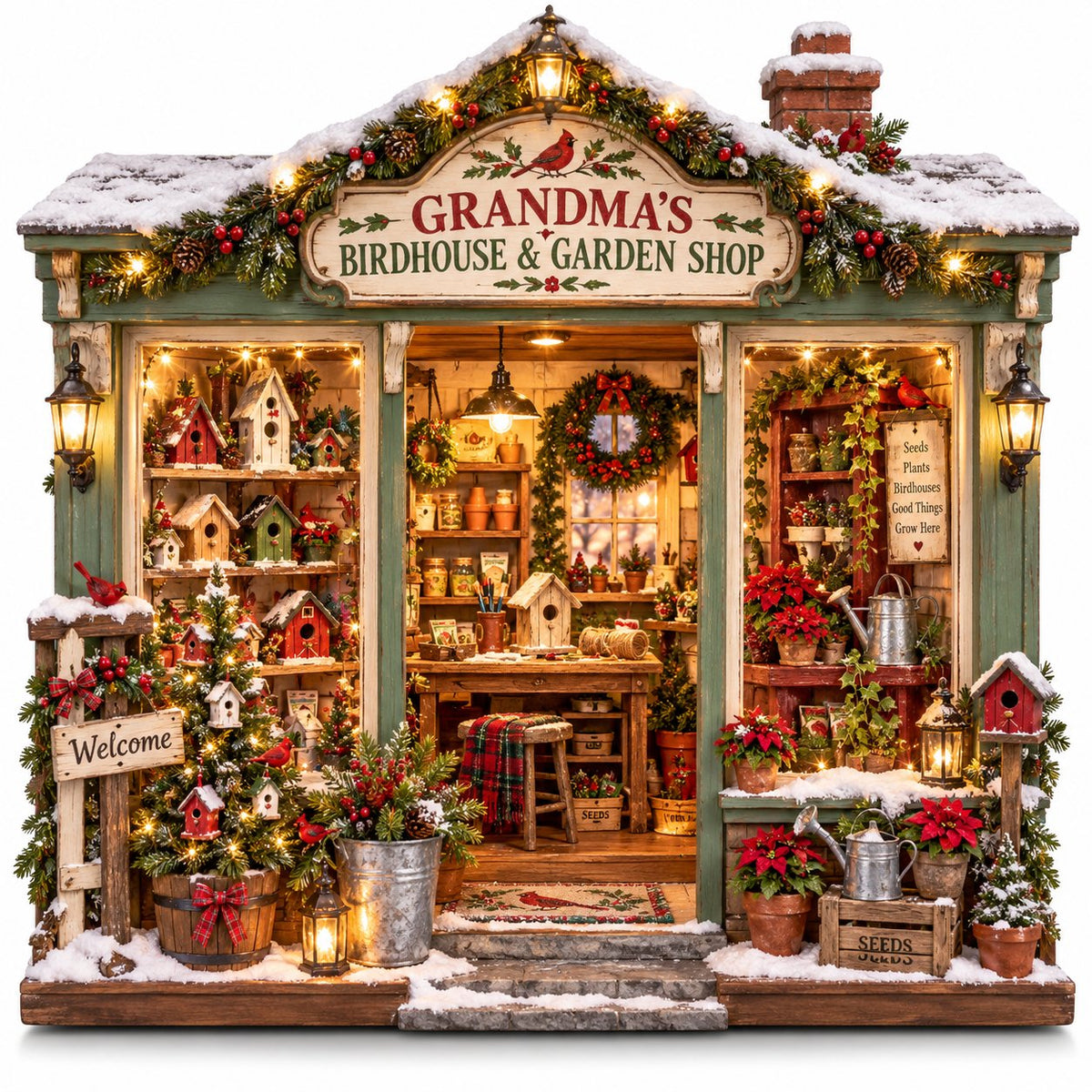 🐦 Build Your Own Grandma’s Christmas Garden Shop 🌿