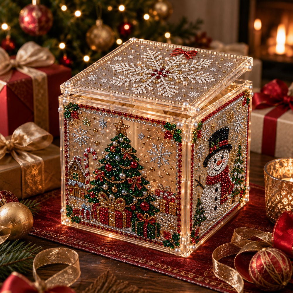 🔥LAST DAY 50% OFF - 🔔3D Christmas Diamond Painting Gift Box DIY Kit