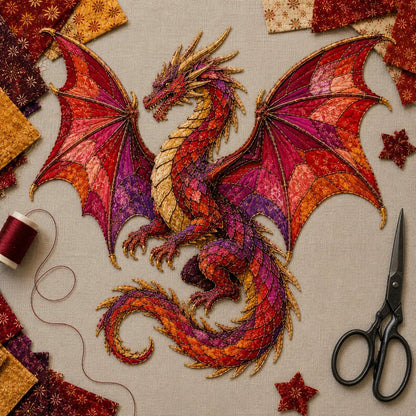 ⏳ Last Day 49% OFF – 🌙 Beginner-Friendly Mythic Wilds DIY Layered Patchwork Art Kit | Complete Kit with Patterned Fabrics, Sewing Materials & Step-by-Step Guide Included 💕