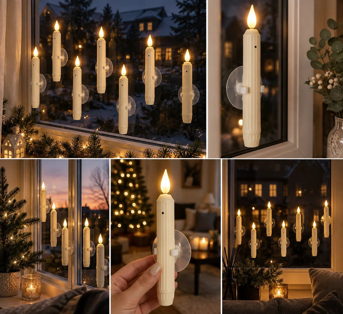 6Pcs Window Candles Sensor Lights