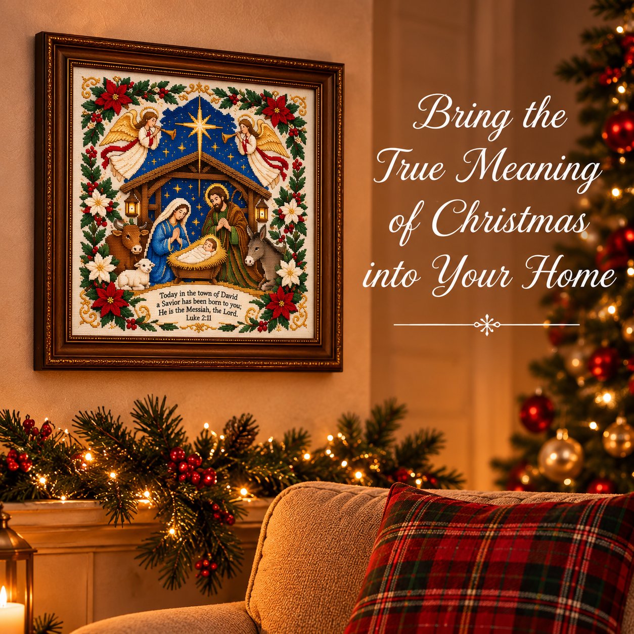 ✝️ Nativity Christmas Cross Stitch Kit – Stitch the Story of the First Christmas