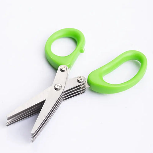 Stainless Steel 5-Blade Scallion Cutter Scissors – Multi-Layer Kitchen Herb Shears