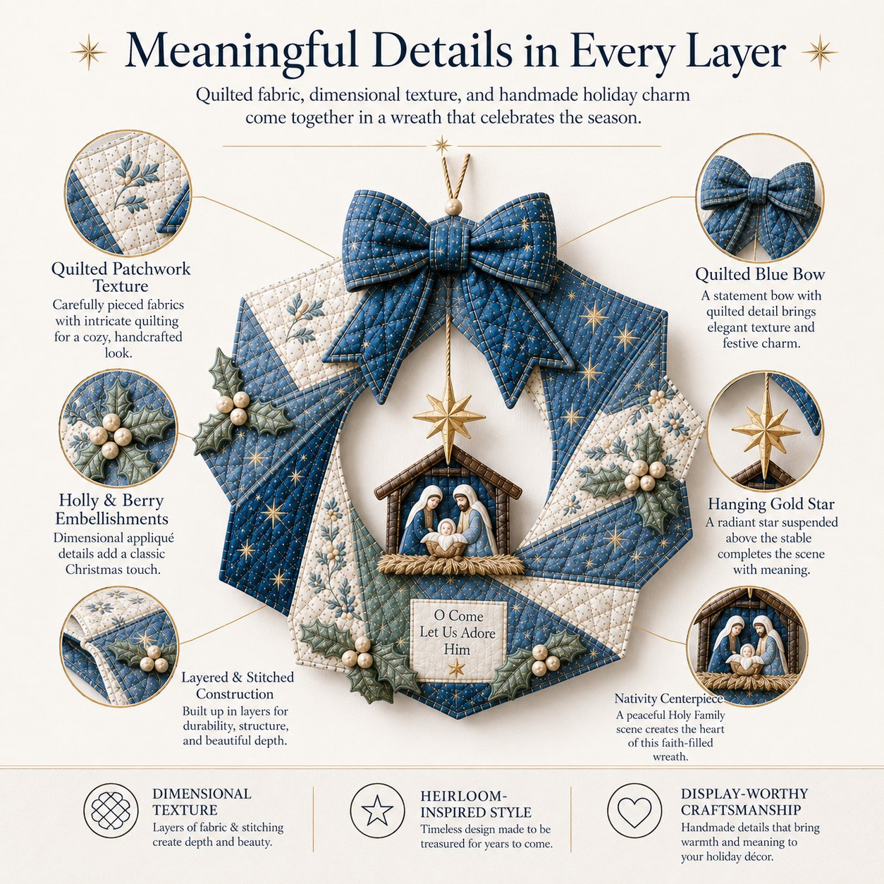 🎄Beginner-Friendly Christmas Fabric Wreath DIY Kit