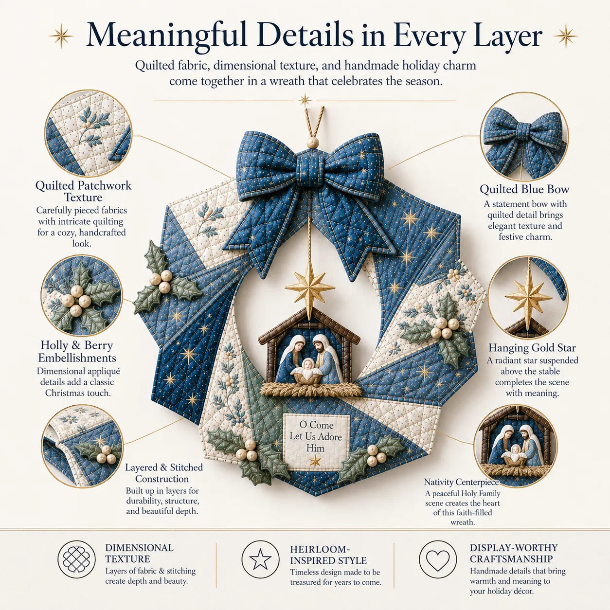 ⏳ Last Day 49% OFF – 🎄Beginner-Friendly DIY Christmas Fabric Wreath Kit Collection | Complete Kit with Coordinated Fabrics, Wreath Materials & Step-by-Step Guide Included 💕