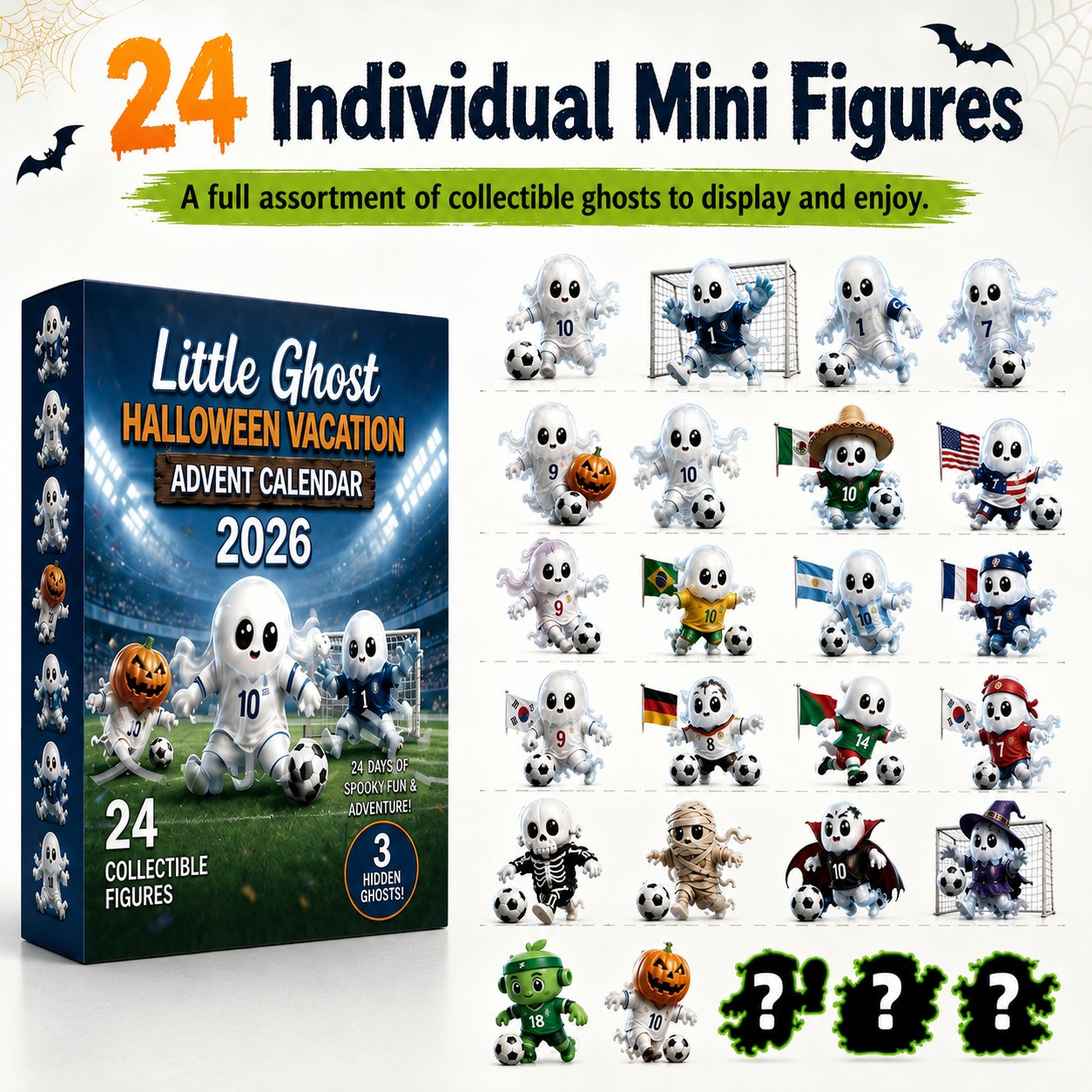 🔥 Last Day 49% OFF - 👻⚽ Little Ghost Soccer Halloween Advent Calendar 20266-📦buy-2-free-shipping