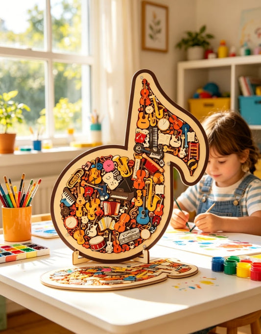 🔥🎶Musical Note Instrument Jigsaw Puzzle Ornament