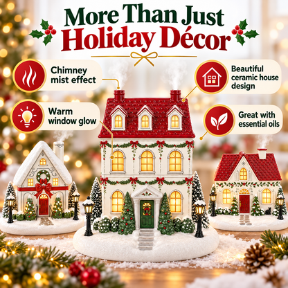 🎅 Lighted Christmas Village Aroma Diffuser – Chimney Mist & Glowing Windows