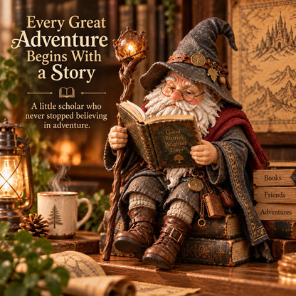 🧙‍♂️ The Wandering Scholar Gnome – Enchanted Reading Wizard Figurine