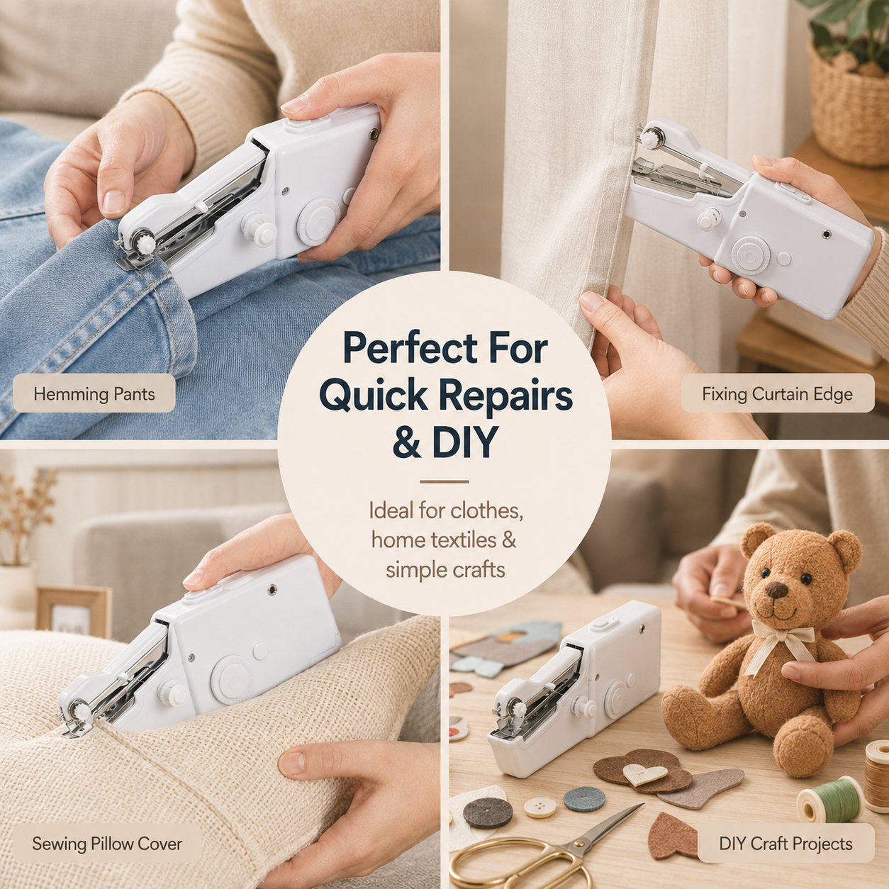 🧵 CRAFT SALE 50% OFF - Portable Handheld Electric Sewing Machine Kit for Beginners
