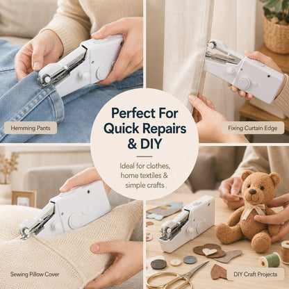 🧵 CRAFT SALE 50% OFF - Portable Handheld Electric Sewing Machine Kit for Beginners