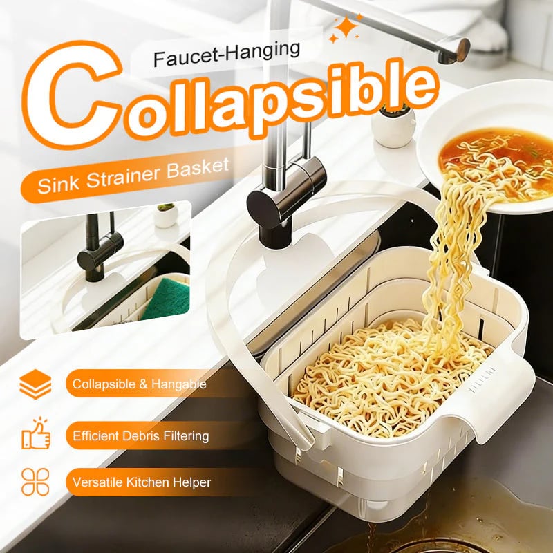 🥦🍅Collapsible Faucet-Hanging Sink Strainer Basket