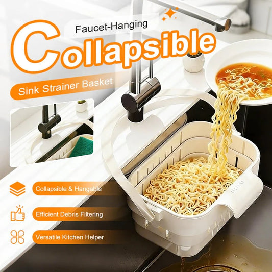 🥦🍅Collapsible Faucet-Hanging Sink Strainer Basket