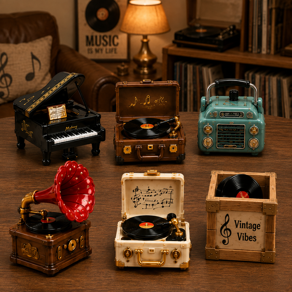 Gramophone Collection Advent Calendar 2027 – 24 Vintage Record Player & Music Miniatures, Retro Collectible Gift for Music Lovers