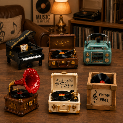 Gramophone Collection Advent Calendar 2027 – 24 Vintage Record Player & Music Miniatures, Retro Collectible Gift for Music Lovers