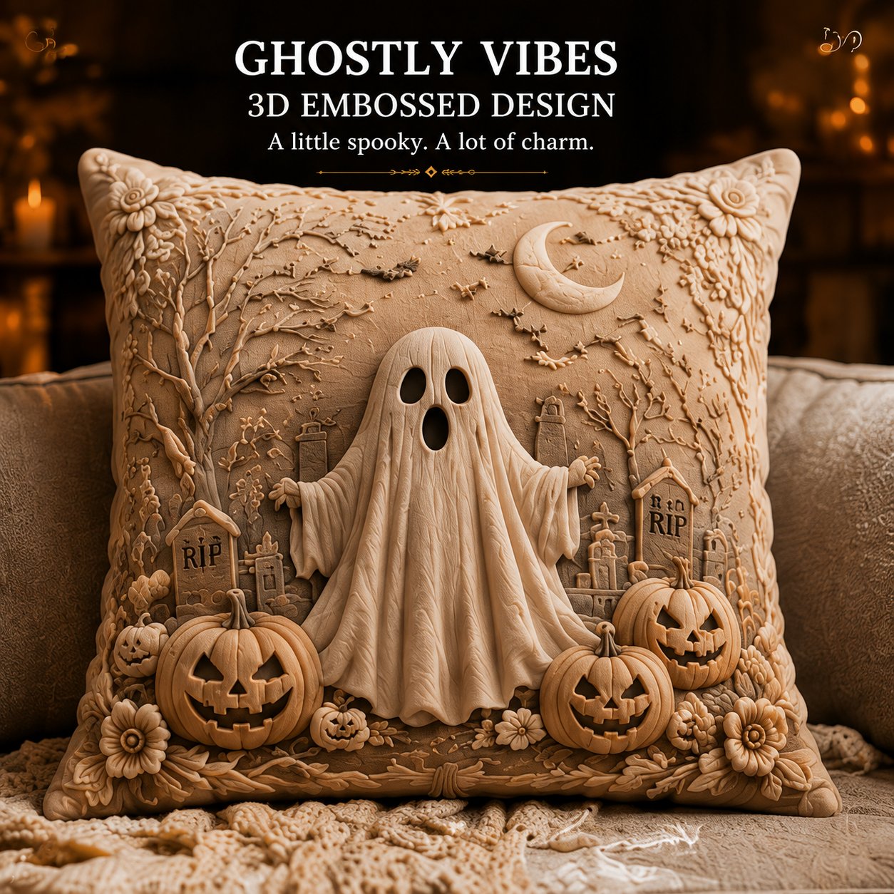 🏆 50K+ SOLD!🎃3D Embossed Halloween Pillow Covers