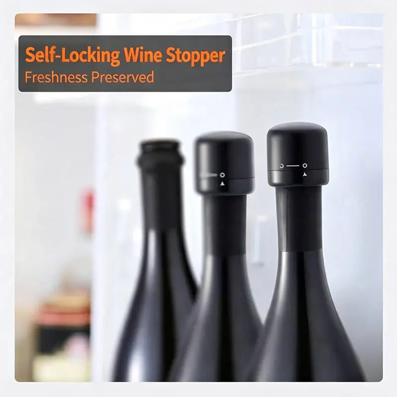Vacuum Wine Stopper, Reusable Leakproof Bottle Sealer for Wine & Champagne