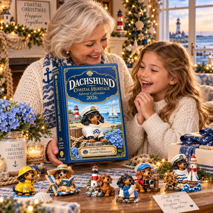 Dachshund Coastal Advent Calendar 2026 – 24 Seaside Miniatures