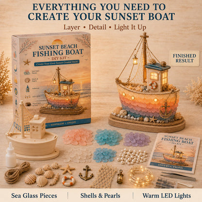 ⏳ Last Day 49% OFF – 🌅 Beginner-Friendly DIY Sunset Coast Sea Glass-Style Light Kit Collection | Complete Kit with Sea Glass-Style Pieces, LED Lights & Step-by-Step Guide Included 💕