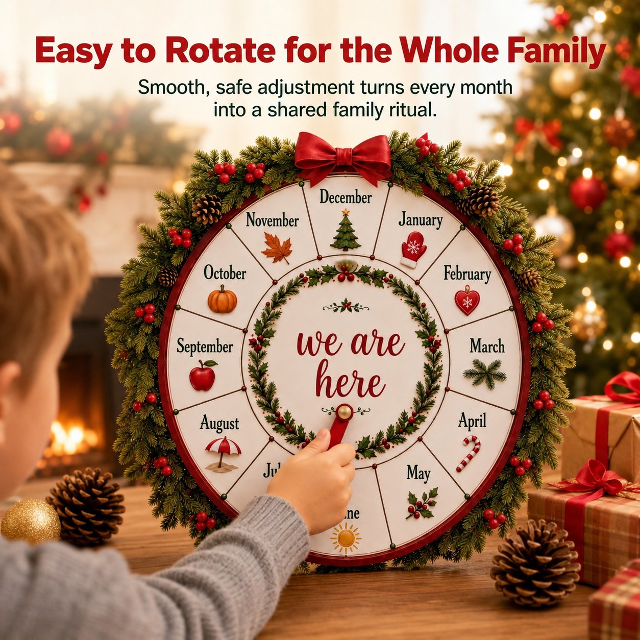 🔥HOT SALE🔥💥49% OFF 🎄 Wooden Monthly Countdown Wheel