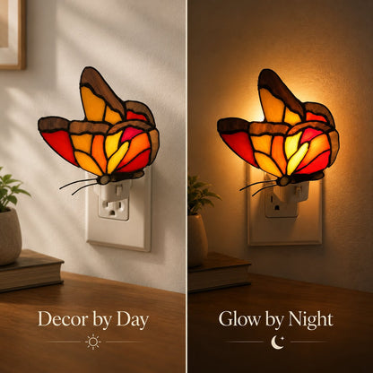 🦋 Limited-Time 50% OFF – Stained-Glass-Style Butterfly Plug-In Night Light