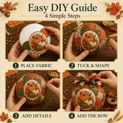 ⏳ Last Day 49% OFF – 🍂 Beginner-Friendly DIY Autumn Thanksgiving Patchwork Ornament Kit Collection | Complete Kit with Coordinated Fabrics, Ornament Form, Harvest Accents & Step-by-Step Guide Included 💕