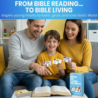📖 Bible Trivia Cards for Kids – 300 Questions, 150 Cards, Perfect for Family Game Night & Sunday School