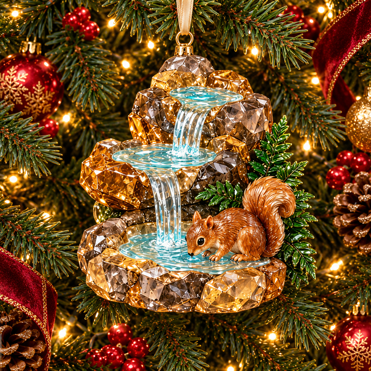 Vintage Crystal Fountain Christmas Ornaments – 6-Piece Enchanted Water Fountain Collection | Elegant Holiday Decorations & Unique Christmas Gifts 🎄✨