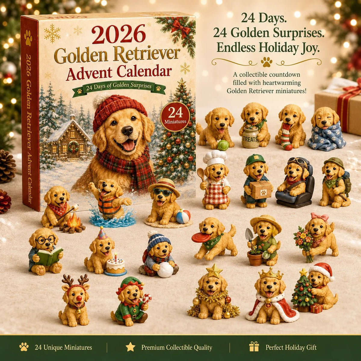 2026 Golden Retriever Advent Calendar 🐕🎄 – 24 Days of Adorable Dog Surprises