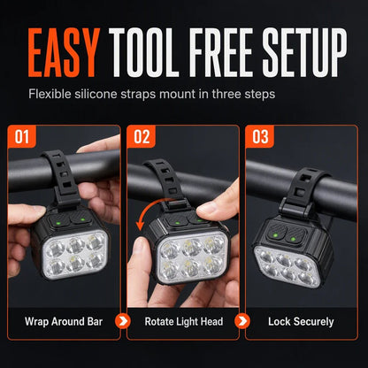 🎉📢📢50% OFF !! ⏰ Bright Bicycle Light Front Headlight and Rear Taillight for Mountain Bike Night Riding Safety Warning Cycling Accessories