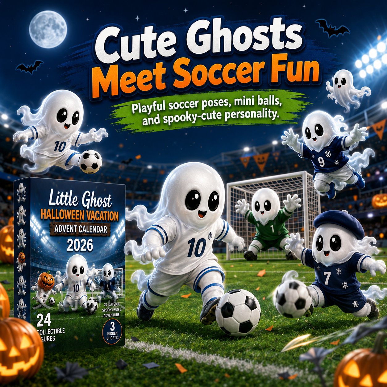 🔥 Last Day 49% OFF - 👻⚽ Little Ghost Soccer Halloween Advent Calendar 20266-📦buy-2-free-shipping