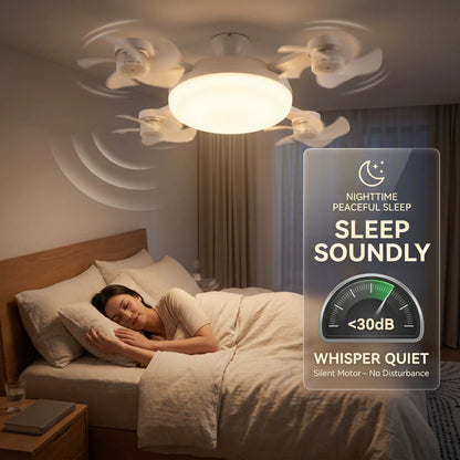 🔥2026 New E27 2-in-1 Fan Light | Silent Remote LED Cooling Combo