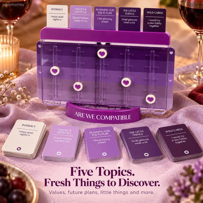 💜 Are We Compatible? Couples Conversation Game – Heart-Slider Board for Date Nights & Meaningful Moments
