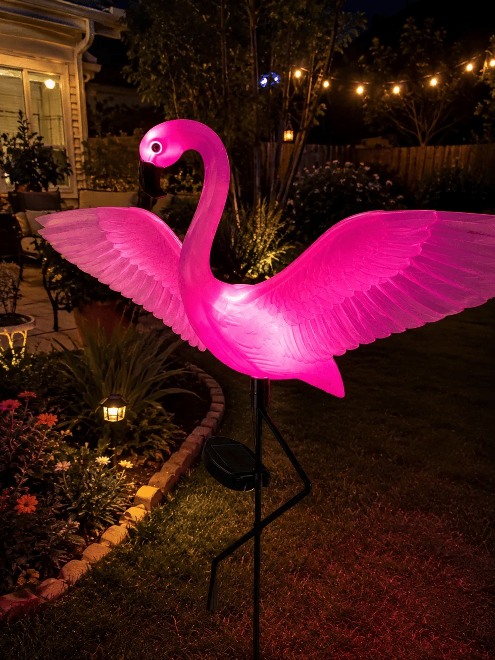 Solar Flamingo Garden Light
