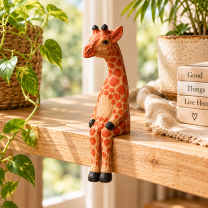 🦒 The Sitting Giraffe – Playful Shelf Décor