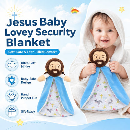 ✝️Jesus Baby Lovey Security Blanket❤️Faith, Love, Safe & Comfort In Every Hug🤗