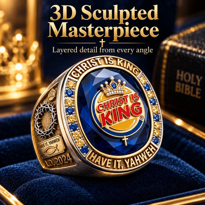 Christ Is King 3D Sculpted Ring | Armor-Grade Devotion ✨👑