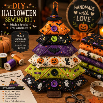 🎄 Layered Fabric Tree Ornament DIY Sewing Kit 🎁 Create A Cozy Handmade Fabric Tree Ornament  ✨